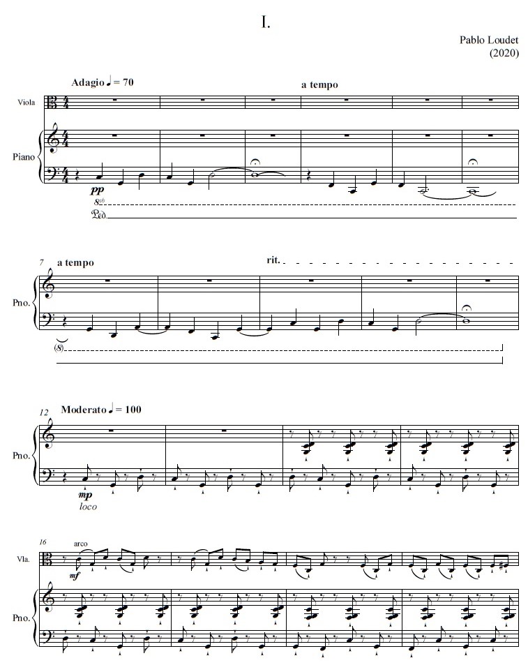 Tres piezas para viola y piano