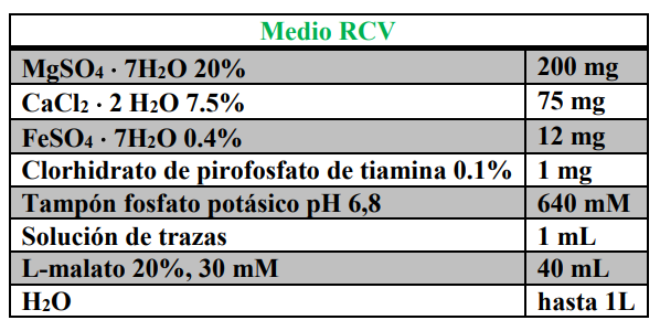 Composición medio RCV