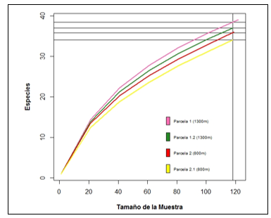 Curva
de rarefacción