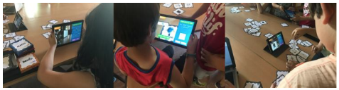 Niños del Grupo de
Experimental utilizando EnseñApp