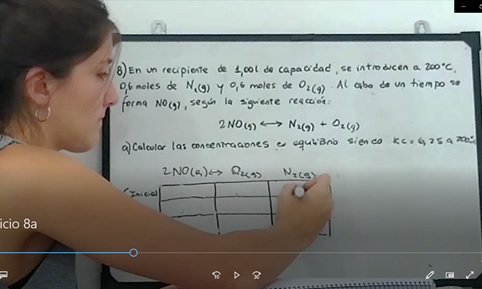 Captura de pantalla de un video explicativo para
la resolución de ejercicios prácticos