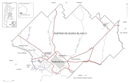 Ubicación geográfica del partido de Bahía
Blanca