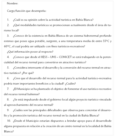 Modelo de entrevista para
funcionarios locales