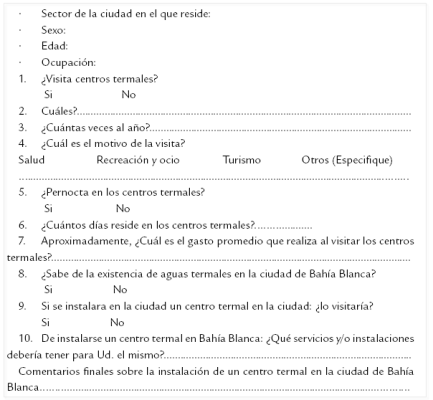 Encuesta telefónica: consumo de
termalismo de residentes en la ciudad de Bahía Blanca
