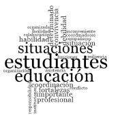 Nube de palabras en orden de relevancia otorgada por Directivo Docente Coordinador.