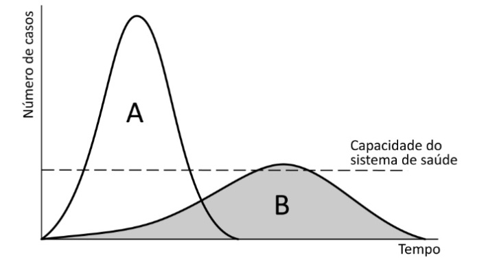  Esquema das curvas epidêmicas de forma rápida (A) e de forma lenta (B)