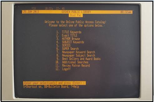 Cat&aacute;logo da primeira gera&ccedil;&atilde;o desenvolvido com o software Dynix
              [7]