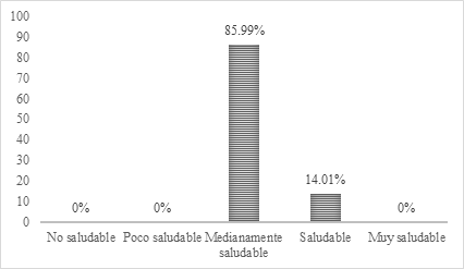 Niveles
de estilos de vida saludable en general