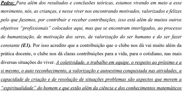 Trecho escrito por
Pedro, em uma de suas narrativas