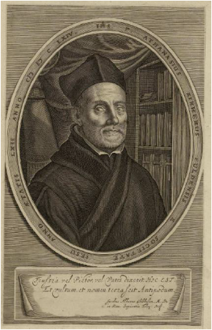 Athanasius Kircher (1602-1680. Retrato a los 62 a&ntilde;os de edad de su
libro Mundus subterraneus
(1678).