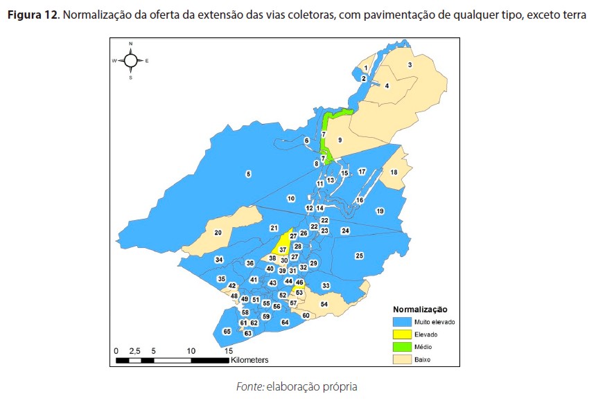 Normalização da oferta da extensão das vias coletoras, com pavimentação de qualquer tipo, exceto terra