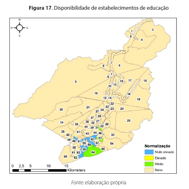 Disponibilidade de estabelecimentos de educação