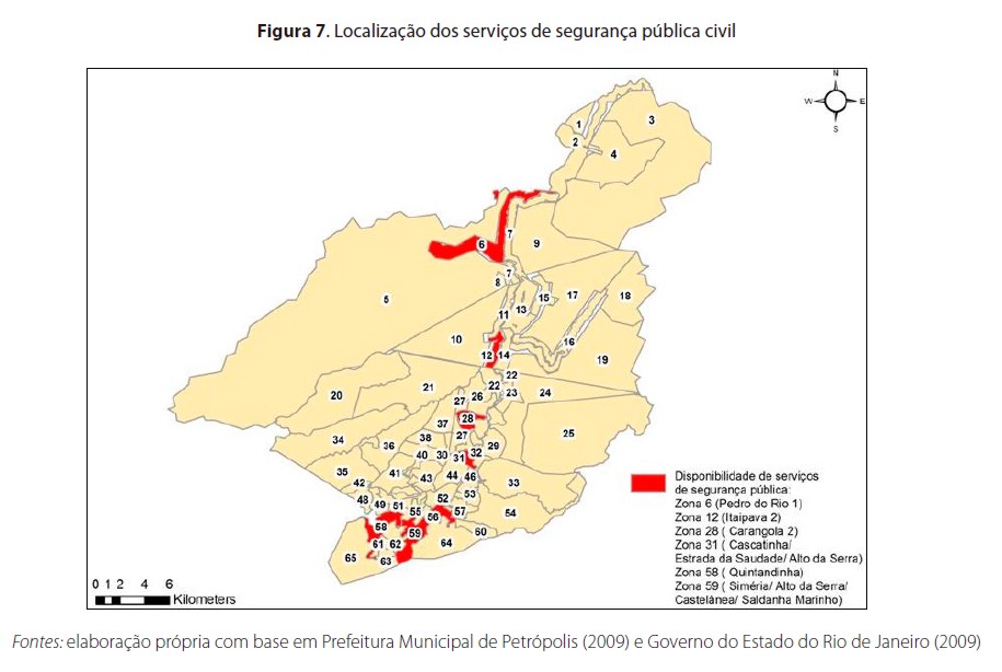 Localização dos serviços de segurança pública civil