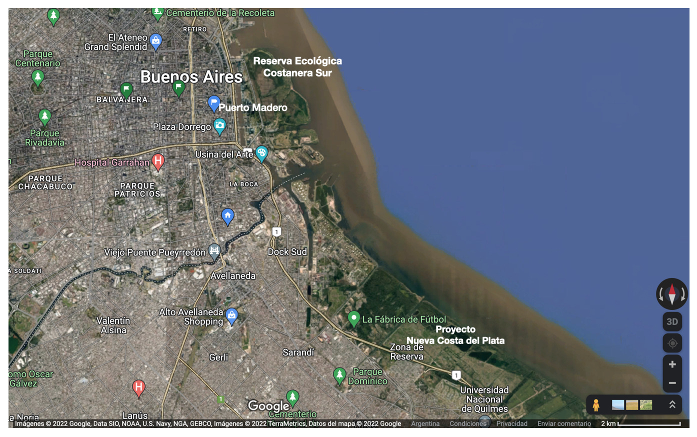 Puerto Madero y Reserva Ecológica Costanera Sur. Proyecto Nueva Costa del
Plata Zona de Reserva Avellaneda Quilmes