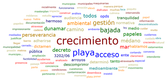  Nube de palabras de las Secciones
Segmentadas (al interior de los códigos).