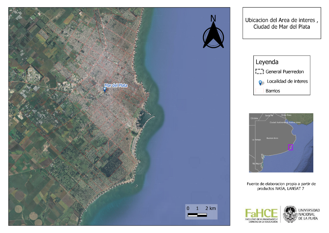 Ubicaci&oacute;n geogr&aacute;fica de la ciudad de Mar del Plata en la provincia de Buenos Aires, Argentina