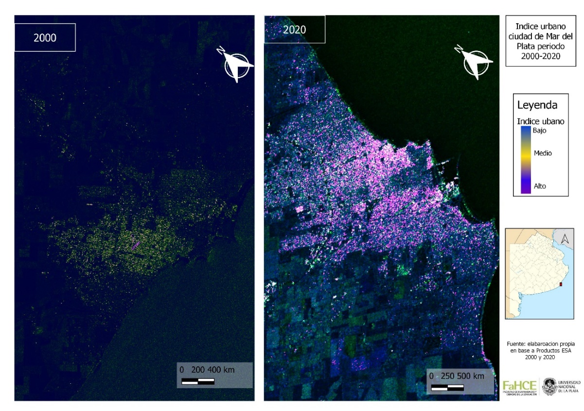 Evoluci&oacute;n del &iacute;ndice urbano en Mar del Plata, durante el periodo 2000-2020