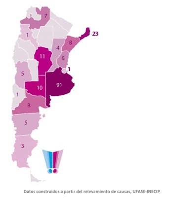 Principales zonas de
explotaci&oacute;n, seg&uacute;n causas judiciales