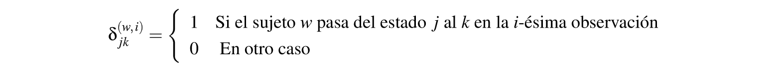 Para obtener una expresi6n que
involucre todos los parametros asociados al vector 0, se definen
las siguien-  tes variables indicadoras
(Correa et al., 2010):