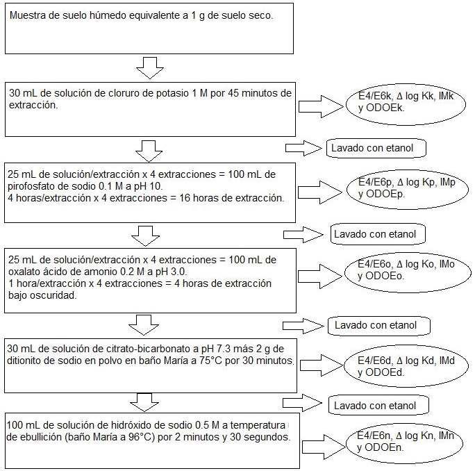 Esquema del procedimiento utilizado para la
caracterización óptica de la materia orgánica.
