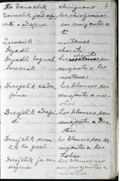 Vocabulario toba de Hermán
    Cattunar (1922) (AFT 2-5376: 7).      