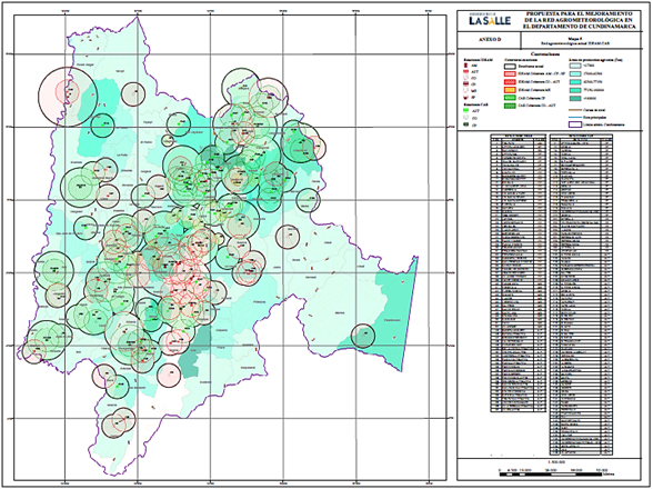  Figura 1. Mapa - Distribución  de la red meteorológica actual (IDEAM – CAR) en Cundinamarca
  