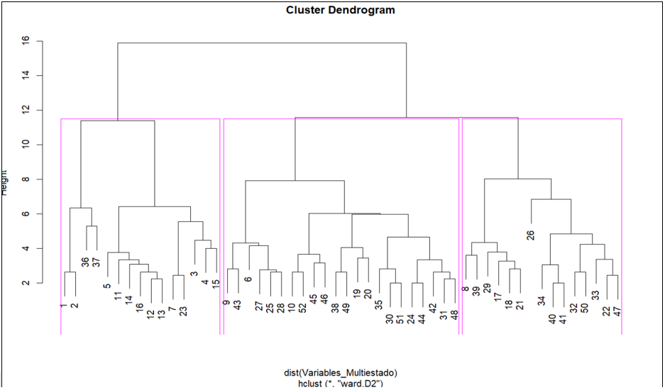An&aacute;lisis de conglomerados para las variables de naturaleza multi-estado