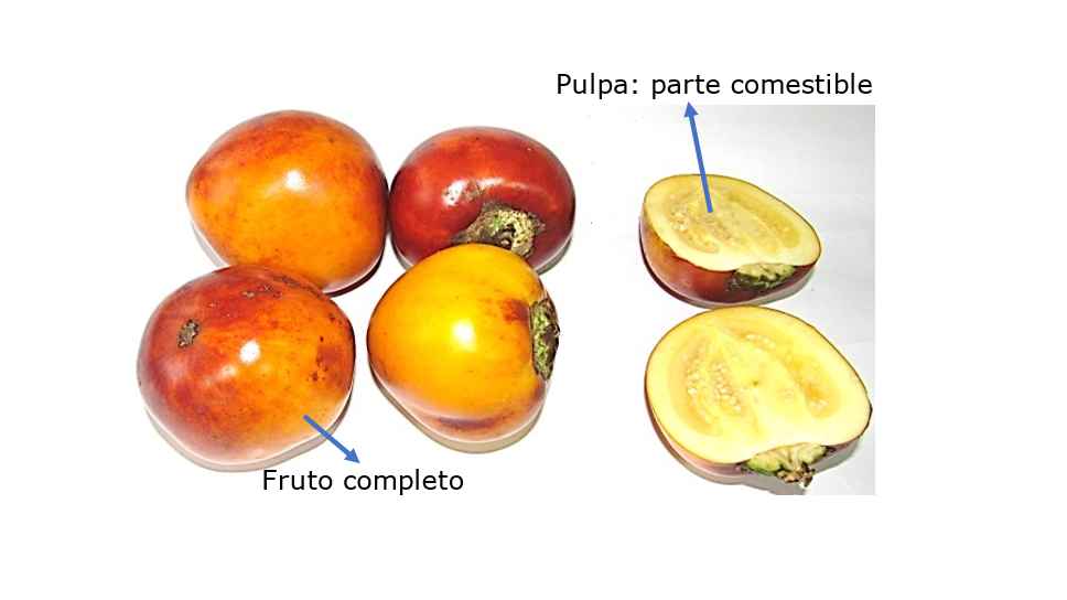 Fruto de lulo, resultando la parte comestible