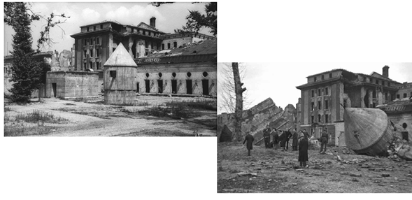 Antes y despu&eacute;s del F&uuml;hrerbunker subterr&aacute;neo en los jardines de la Canciller&iacute;a donde Hitler viv&oacute; sus &uacute;ltimos d&iacute;as de vida.