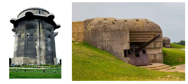 Torre antia&eacute;rea elevada tipo Flak en Berl&iacute;n. B&uacute;nker subterr&aacute;neo en el Muro del Oeste