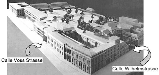 Ubicaci&oacute;n de la nueva Canciller&iacute;a del Reich en Berl&iacute;n, proyecto de Albert Speer.