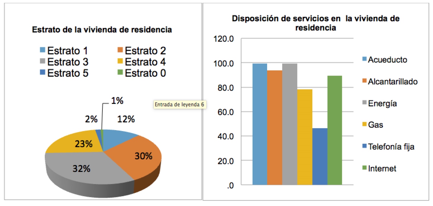 Estratos de la vivienda de residencia y disposici&oacute;n de servicios en la vivienda de
residencia