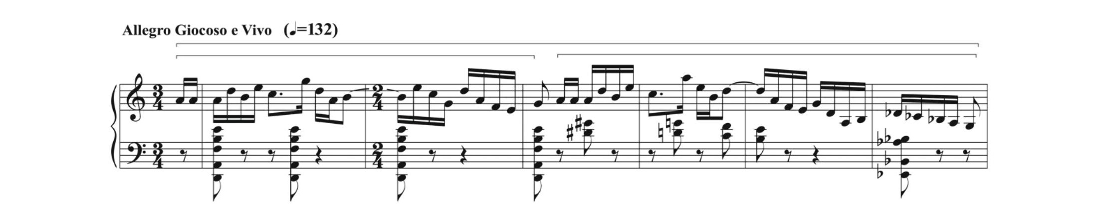 Ex. 2 Apresentação do primeiro tema em forma de sentença.