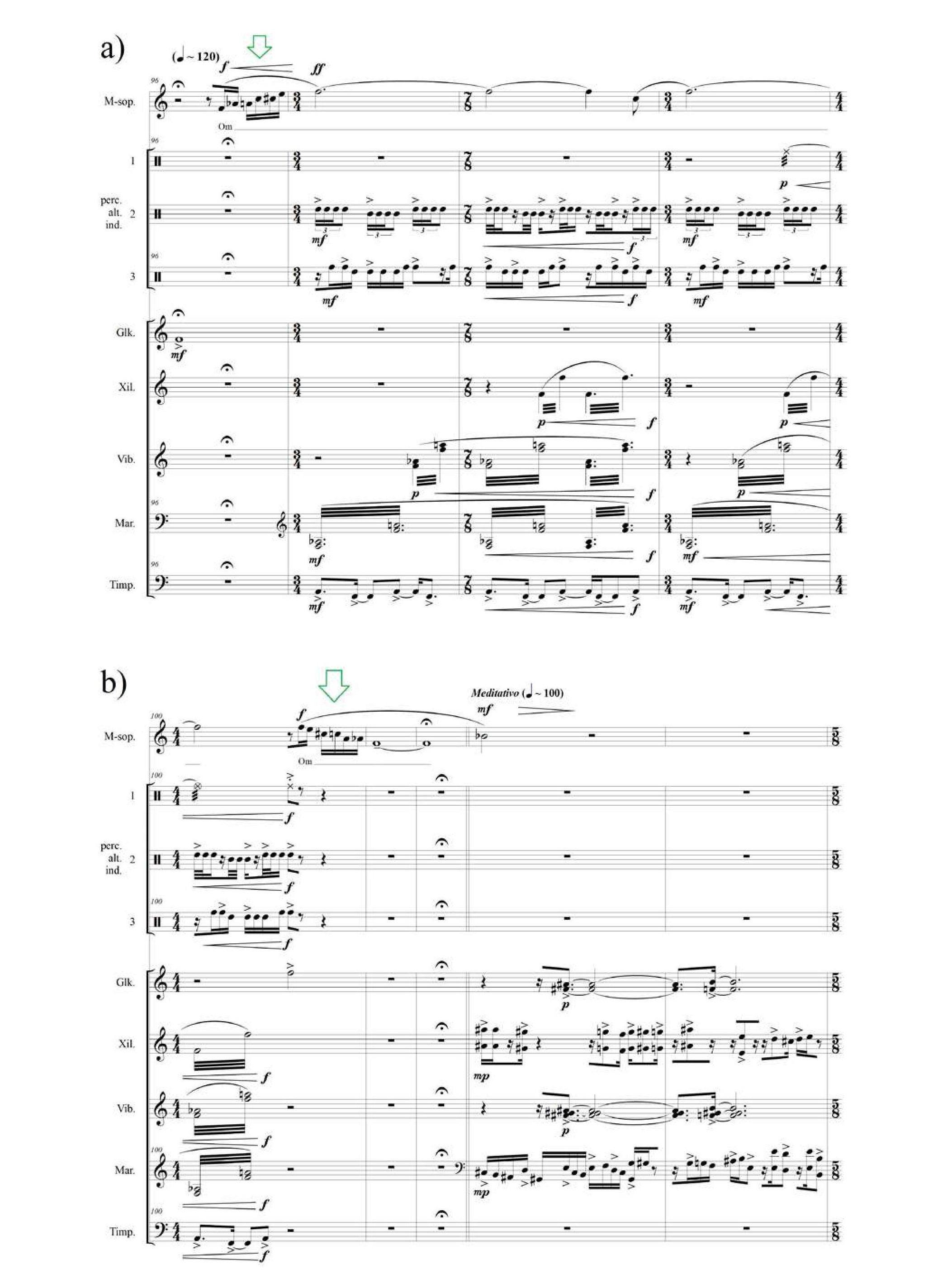 Exemplo 33: A sublimação rítmica como processo de transfiguração de caráter, em Ecos n. 3 (sobre o primeiro impulso)