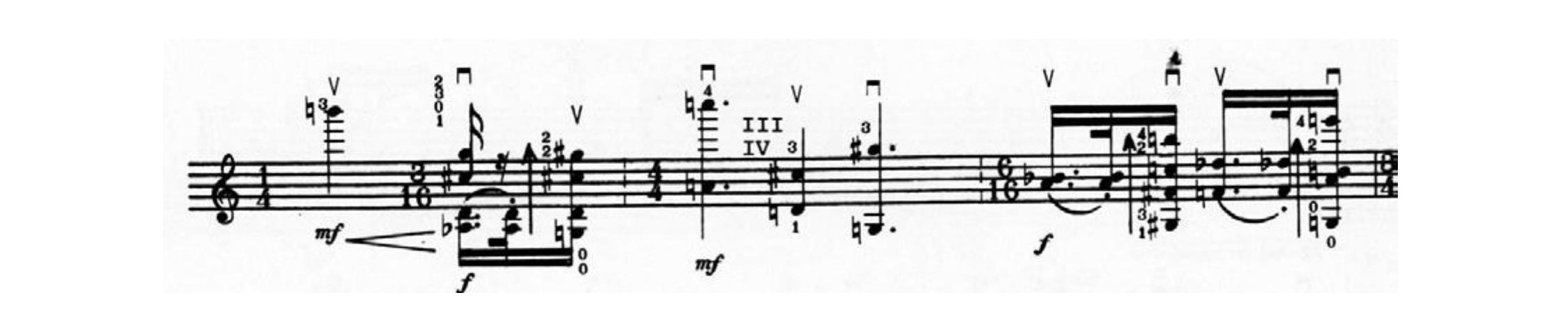Fig. 13: Estudo III de Shapey (1982), compassos 5-8.
