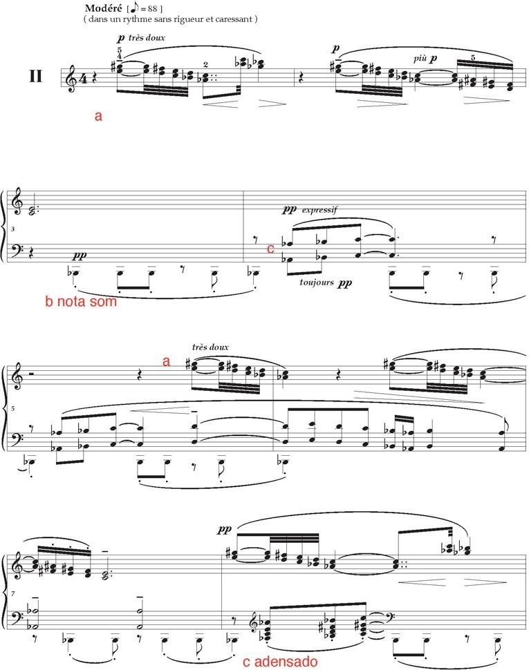 Tr&ecirc;s enunciados, a, b, e c Claude Debussy, Voiles. 