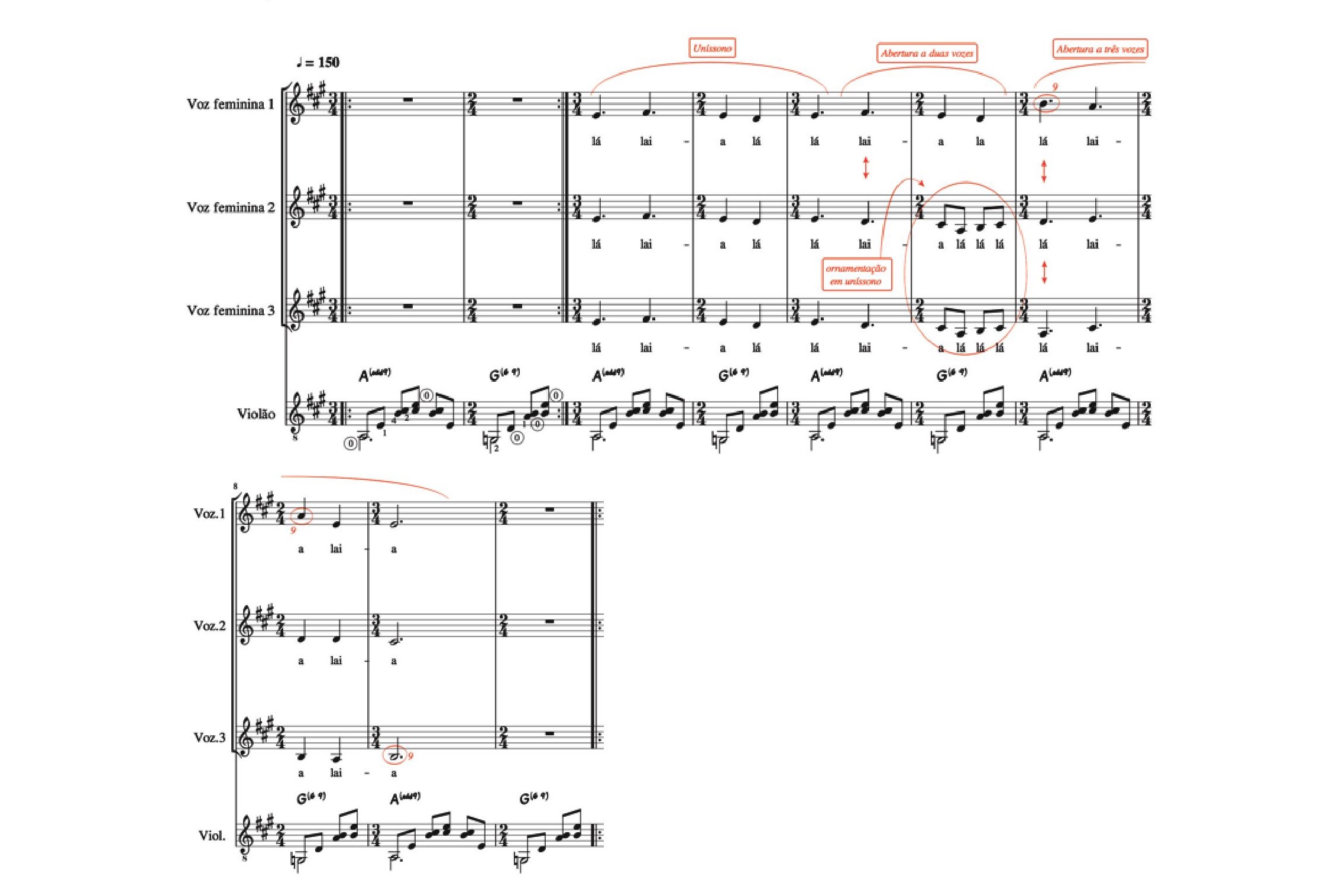 Fig. 21: Introdução do arranjo vocal de Chovendo na Roseira