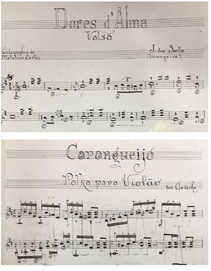 Indicação de “ortografia” de Cortez no arranjo para dois violões de Dores d’Alma.