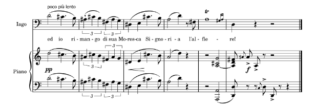 Melodia sinuosa de Iago.