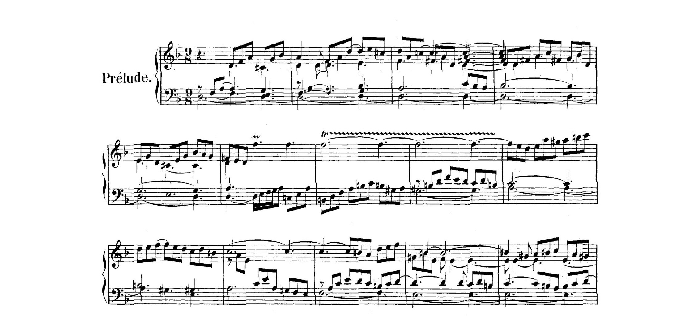 Fig. 5: Excerto da Suíte Inglesa n. 6 em Ré menor BWV 811, de Johann Sebastian Bach, c. 1-14
