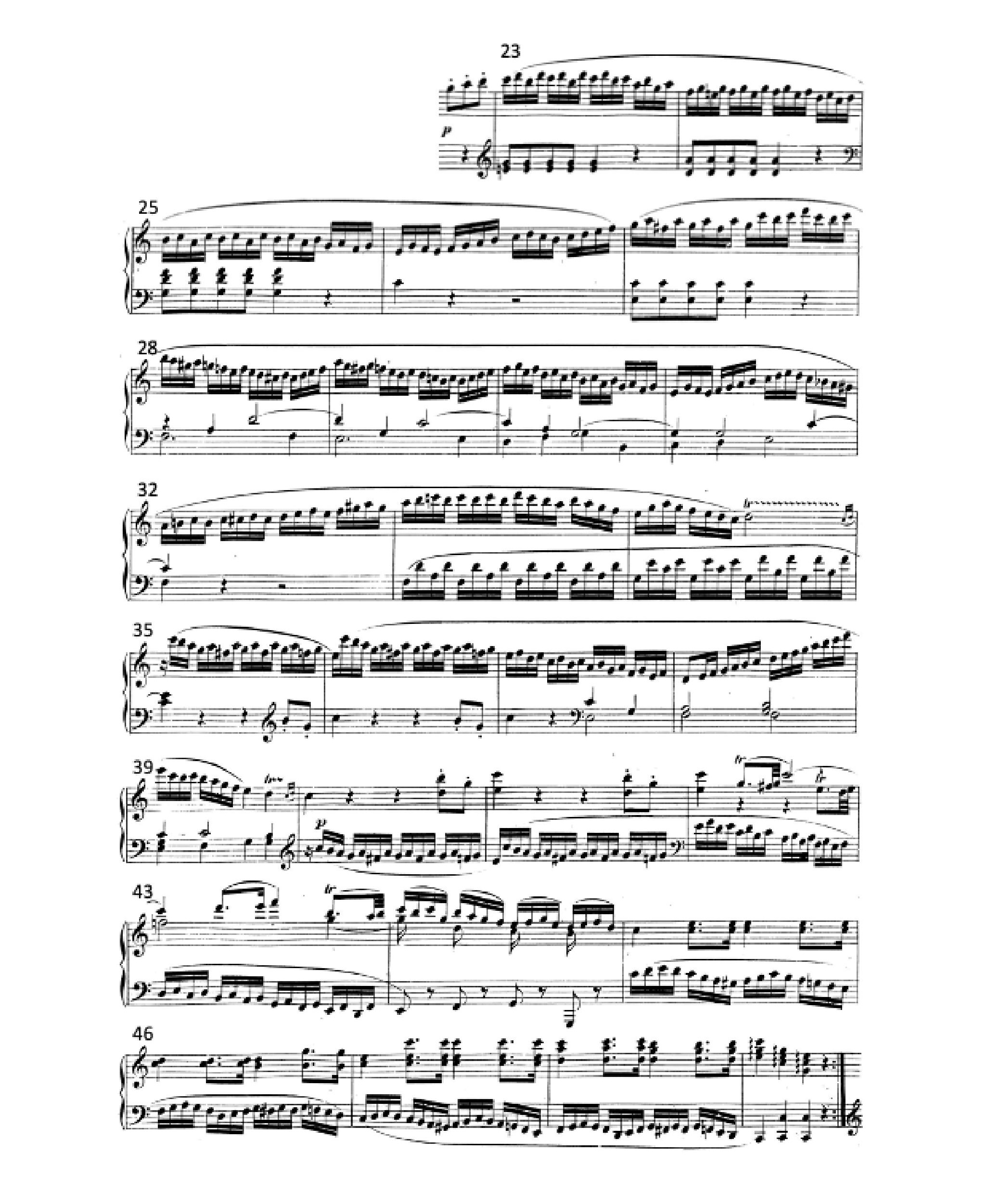 Fig. 17 – Mozart, Sonata para piano em Lá menor,  K310, I – Gráfico do plano médio e hipermétricas.