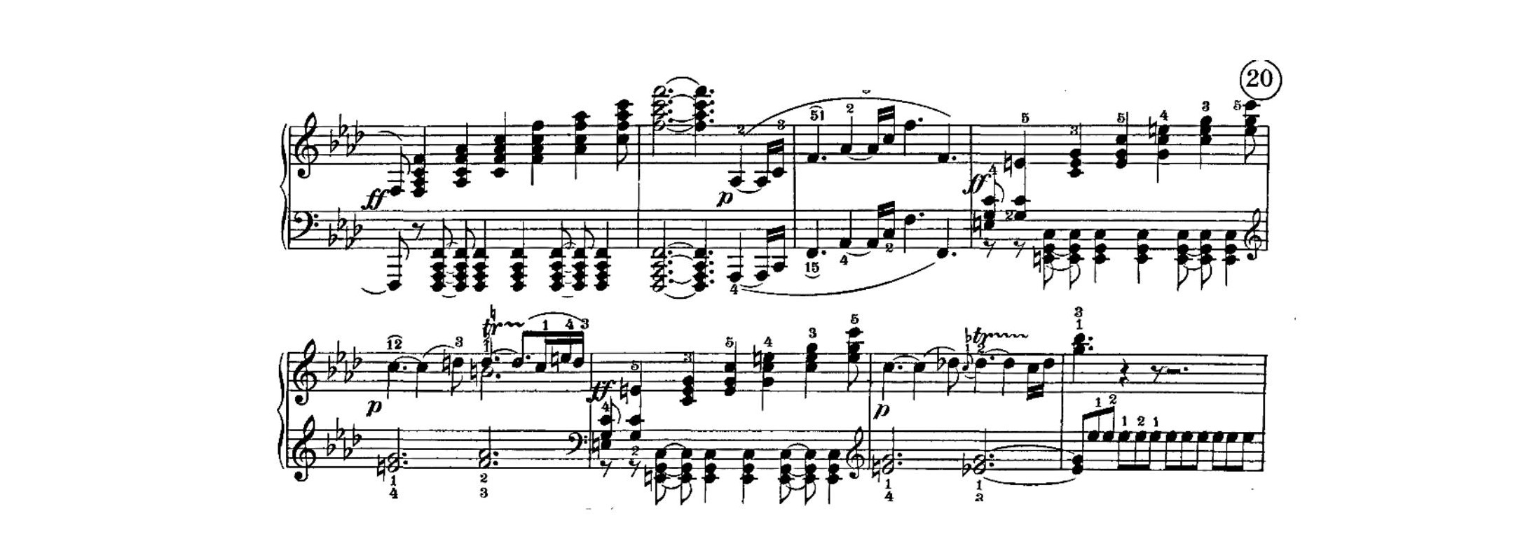 Fig. 7 – Beethoven, Sonata Op. 57 n. 23, para piano, I (comp. 17-24) – Projeção sonora.