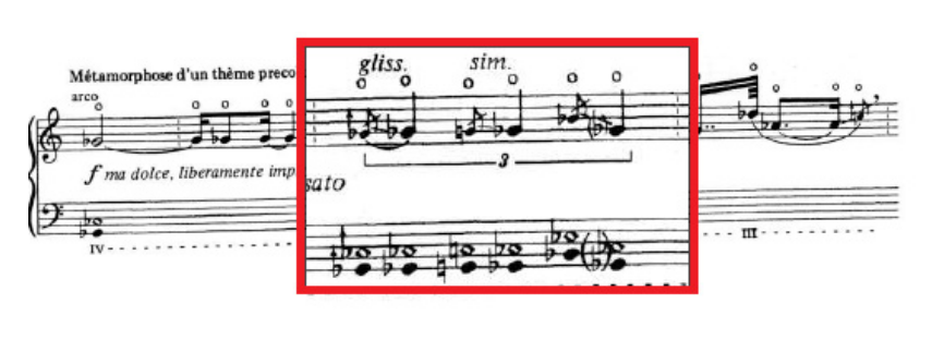 Trecho extraído do primeiro movimento (p.2, compasso 21) da Puneña n.º 2, Op. 45