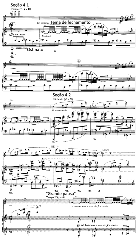 Quarta e última seção da Exposição. Liebermann, Sonata para flauta e piano Op. 23, I (comp. 36-48).