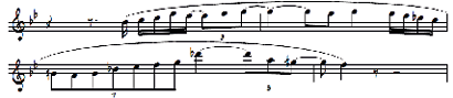 Trecho final do primeiro chorus da improvisação de John Coltrane em Bahia. Compassos 29 a 32
