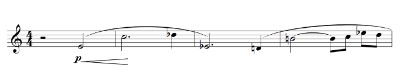  Gestual do motivo Tristão. Lento (Assai) da Sinfonia n. 8 de Heitor Villa-Lobos. Melodia do corne inglês. Compassos 10-13.