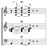 Acorde inicial do Lento (Assai) da Sinfonia n. 8 de Heitor Villa-Lobos. Redução. Compasso 2.