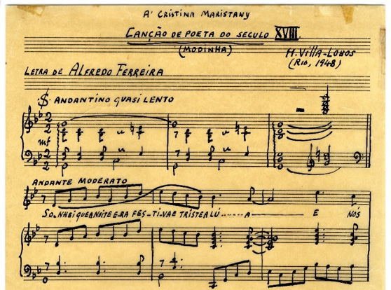 Autógrafo de “Canção do Poeta do Século XVIII” com a data de composição expressa