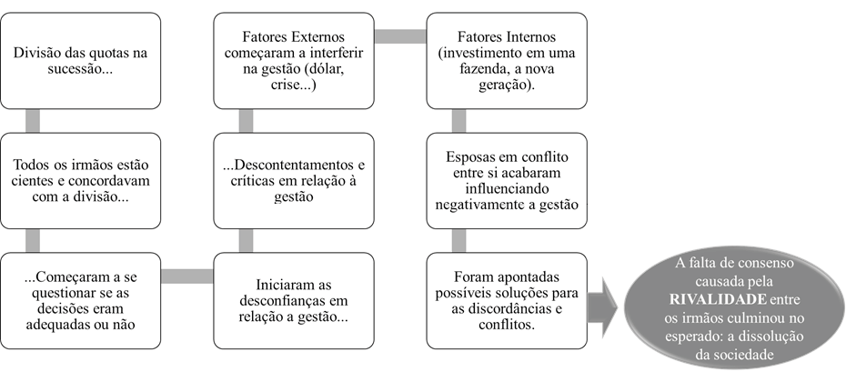 Trajet&oacute;ria da empresa familiar e sua rela&ccedil;&atilde;o com a rivalidade.
