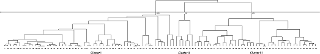 Dendrogram representing HCA divided into three
clusters of social-demographic and categorized average PSM data